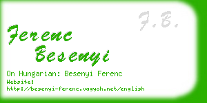 ferenc besenyi business card